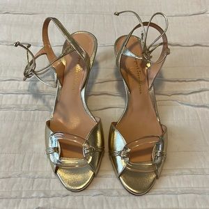 New Rupert Sanderson gold heels